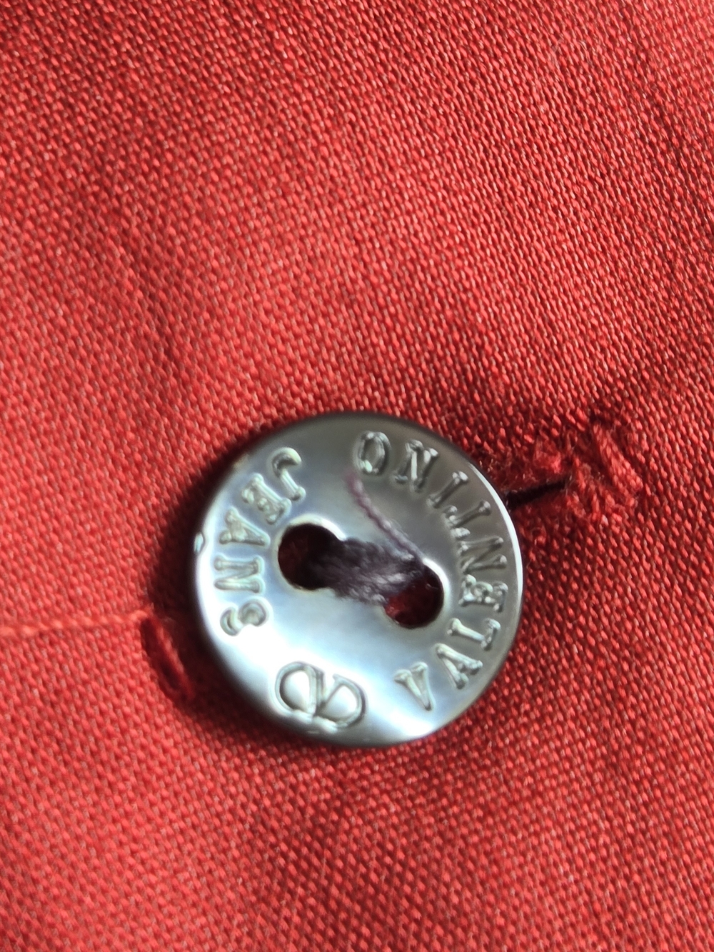 Vintage Valentino Red Button-Front Detail Top 90s 1990 Preppy Minimal - Picture 5 of 9